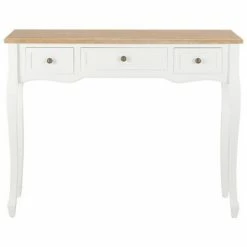 VidaXL Table de console et coiffeuse avec 3 tiroirs Blanc -Tables d'appoint Soldes image 3 280044