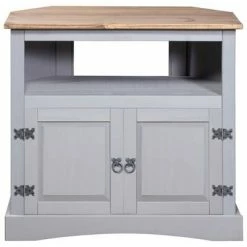 VidaXL Table console Gamme Corona Pin mexicain Gris 80x43x78 cm -Tables d'appoint Soldes image 3 282629