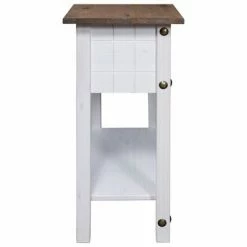 VidaXL Table console Gamme Corona Pin mexicain Blanc 90x34,5x73 cm -Tables d'appoint Soldes image 3 282646