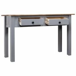 VidaXL Table console Gris 110x40x72 cm Pin solide Gamme Panama -Tables d'appoint Soldes image 3 282680