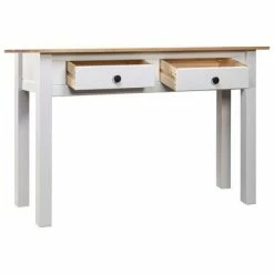VidaXL Table console Blanc 110x40x72 cm Pin solide Gamme Panama -Tables d'appoint Soldes image 3 282681