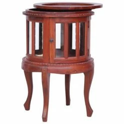 VidaXL Armoire de vitrine Marron 50x50x76 cm Bois d'acajou massif -Tables d'appoint Soldes image 3 283843