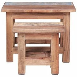 VidaXL Tables gigognes 2 pcs Bois de récupération massif -Tables d'appoint Soldes image 3 283922