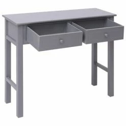 VidaXL Table console Gris 90 x 30 x 77 cm Bois -Tables d'appoint Soldes image 3 284146