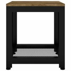 VidaXL Table d'appoint Marron foncé et noir 40x40x45 cm MDF et fer -Tables d'appoint Soldes image 3 286079