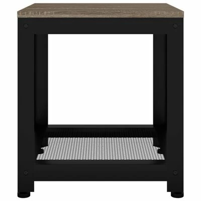 VidaXL Table d'appoint Gris et noir 40x40x45 cm MDF et fer 3 VidaXL Table d'appoint Gris et noir 40x40x45 cm MDF et fer – Image 3