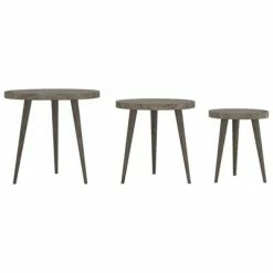 VidaXL Ensemble de tables d'appoint 3 pcs Gris MDF et fer -Tables d'appoint Soldes image 3 286095