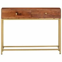 VidaXL Table console 100x35x76 cm Bois d'acacia massif -Tables d'appoint Soldes image 3 286175