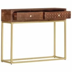 VidaXL Table console 90 x 30 x 75 cm Bois de manguier massif -Tables d'appoint Soldes image 3 286555