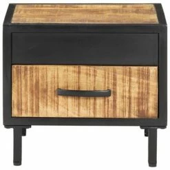 VidaXL Table de chevet 40x40x35 cm Bois de manguier brut -Tables d'appoint Soldes image 3 288472