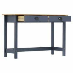 VidaXL Table console avec 2 tiroirs Gris 110x45x74 cm Pin solide -Tables d'appoint Soldes image 3 288993