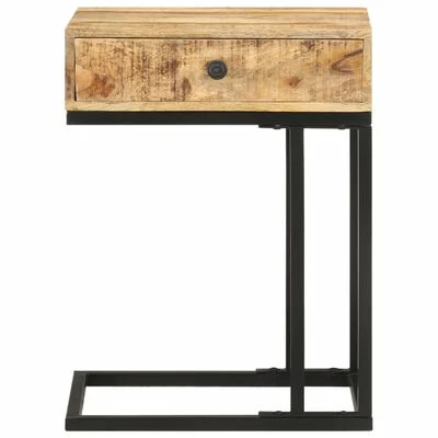 VidaXL Table d'appoint en forme d'U 45x30x61cm Bois de manguier massif 3 VidaXL Table d'appoint en forme d'U 45x30x61cm Bois de manguier massif – Image 3
