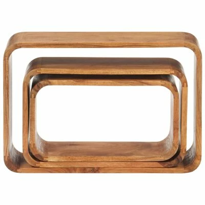 VidaXL Tables d'appoint 3 pcs Bois d'acacia solide 3 VidaXL Tables d'appoint 3 pcs Bois d'acacia solide – Image 3