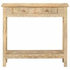 VidaXL Table console 80x35x74 cm Bois de manguier massif -Tables d'appoint Soldes image 3 320379