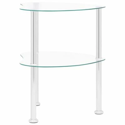 VidaXL Table d'appoint 2 niveaux Transparent 38x38x50 cm Verre trempé 3 VidaXL Table d'appoint 2 niveaux Transparent 38x38x50 cm Verre trempé – Image 3