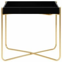 VidaXL Table d'appoint Noir et doré 38x38x38,5 cm MDF -Tables d'appoint Soldes image 3 322799
