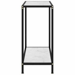 VidaXL Table console Blanc 60x35x75 cm Verre trempé -Tables d'appoint Soldes image 3 322829