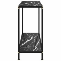 VidaXL Table console Noir 100x35x75 cm Verre trempé -Tables d'appoint Soldes image 3 322838