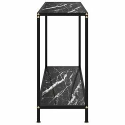 VidaXL Table console Noir 120x35x75 cm Verre trempé -Tables d'appoint Soldes image 3 322842