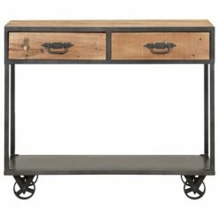 VidaXL Table console 90x35x74 cm Bois de récupération massif -Tables d'appoint Soldes image 3 323516