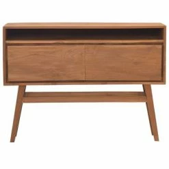 VidaXL Table console 110x30x79 cm Bois de teck solide -Tables d'appoint Soldes image 3 326136