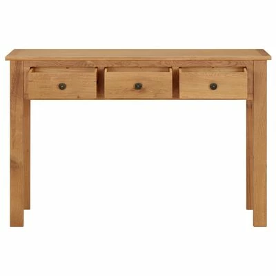 VidaXL Coiffeuse 110x40x75 cm Bois de chêne massif 3 VidaXL Coiffeuse 110x40x75 cm Bois de chêne massif – Image 3