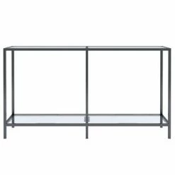 VidaXL Table console Transparent 140x35x75,5 cm Verre trempé -Tables d'appoint Soldes image 3 331694