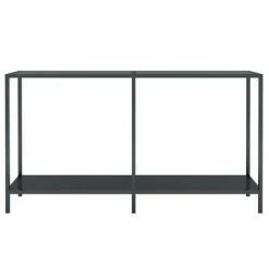 VidaXL Table console Noir 140x35x75,5 cm Verre trempé -Tables d'appoint Soldes image 3 331695