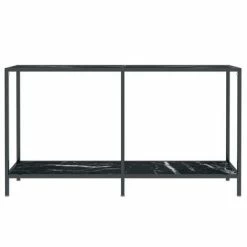 VidaXL Table console Noir 140x35x75,5 cm Verre trempé -Tables d'appoint Soldes image 3 331697