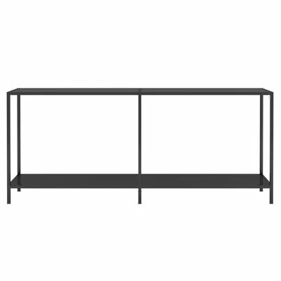 VidaXL Table console Noir 180x35x75,5 cm Verre trempé 3 VidaXL Table console Noir 180x35x75,5 cm Verre trempé – Image 3