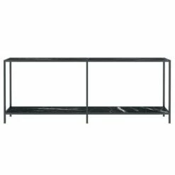 VidaXL Table console Noir 200x35x75,5 cm Verre trempé -Tables d'appoint Soldes image 3 331709