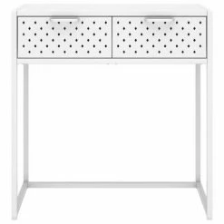 VidaXL Table console Blanc 72x35x75 cm Acier 8 VidaXL Table console Blanc 72x35x75 cm Acier -Tables d'appoint Soldes image 3 335890