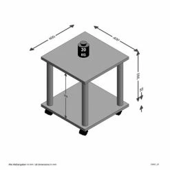 FMD Table d'appoint avec roues pivotantes Blanc -Tables d'appoint Soldes image 3 429451
