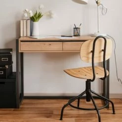 Finori Table console Denver 44 Chêne artisanal et gris anthracite -Tables d'appoint Soldes image 3 441179