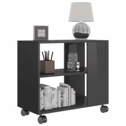 VidaXL Table d'appoint Gris brillant 70x35x55 cm Bois d'ingénierie -Tables d'appoint Soldes image 3 802128