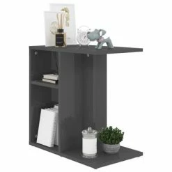 VidaXL Table d'appoint Gris brillant 50x30x50 cm Aggloméré 8 VidaXL Table d'appoint Gris brillant 50x30x50 cm Aggloméré -Tables d'appoint Soldes image 3 803028