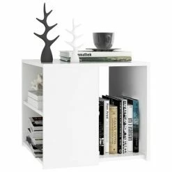 VidaXL Table d'appoint Blanc 50x50x45 cm Aggloméré -Tables d'appoint Soldes image 3 806382