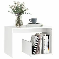 VidaXL Table d'appoint Blanc 59x36x38 cm Aggloméré -Tables d'appoint Soldes image 3 806696