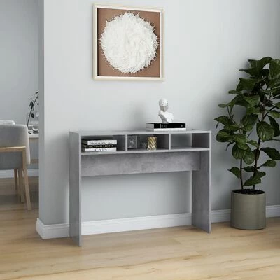 VidaXL Table console Gris béton 105x30x80 cm Aggloméré 3 VidaXL Table console Gris béton 105x30x80 cm Aggloméré – Image 3