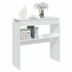 VidaXL Table console Blanc brillant 80x30x80 cm Aggloméré -Tables d'appoint Soldes image 3 808320