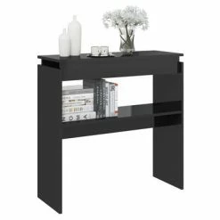 VidaXL Table console Noir brillant 80x30x80 cm Aggloméré 8 VidaXL Table console Noir brillant 80x30x80 cm Aggloméré -Tables d'appoint Soldes image 3 808321