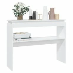 VidaXL Table console Blanc 102x30x80 cm Aggloméré -Tables d'appoint Soldes image 3 808323