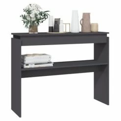 VidaXL Table console Gris 102x30x80 cm Aggloméré -Tables d'appoint Soldes image 3 808325