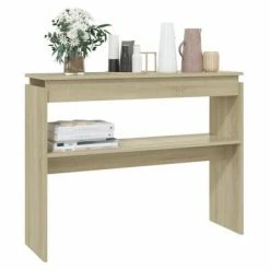 VidaXL Table console Chêne sonoma 102x30x80 cm Aggloméré 8 VidaXL Table console Chêne sonoma 102x30x80 cm Aggloméré -Tables d'appoint Soldes image 3 808326