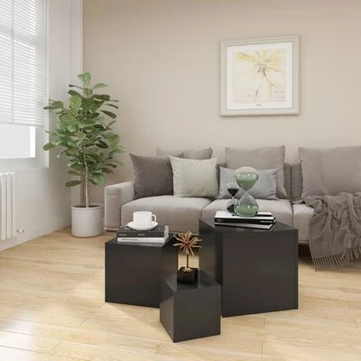 VidaXL Tables d'appoint 3 pcs Gris Aggloméré 3 VidaXL Tables d'appoint 3 pcs Gris Aggloméré – Image 3