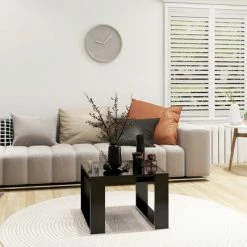 VidaXL Table d'appoint Noir 50x50x35 cm Aggloméré -Tables d'appoint Soldes image 3 808622