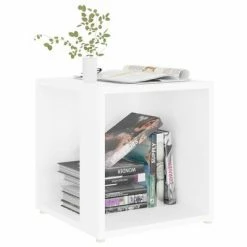 VidaXL Table d'appoint Blanc 33x33x34,5 cm Aggloméré -Tables d'appoint Soldes image 3 809008