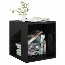 VidaXL Table d'appoint Noir brillant 33x33x34,5 cm Aggloméré -Tables d'appoint Soldes image 3 809015