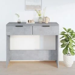 VidaXL Table console Gris béton 90x36x75 cm Bois d'ingénierie -Tables d'appoint Soldes image 3 811335