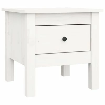 VidaXL Tables d'appoint 2 pcs Blanc 40x40x39 cm Bois massif de pin 3 VidaXL Tables d'appoint 2 pcs Blanc 40x40x39 cm Bois massif de pin – Image 3